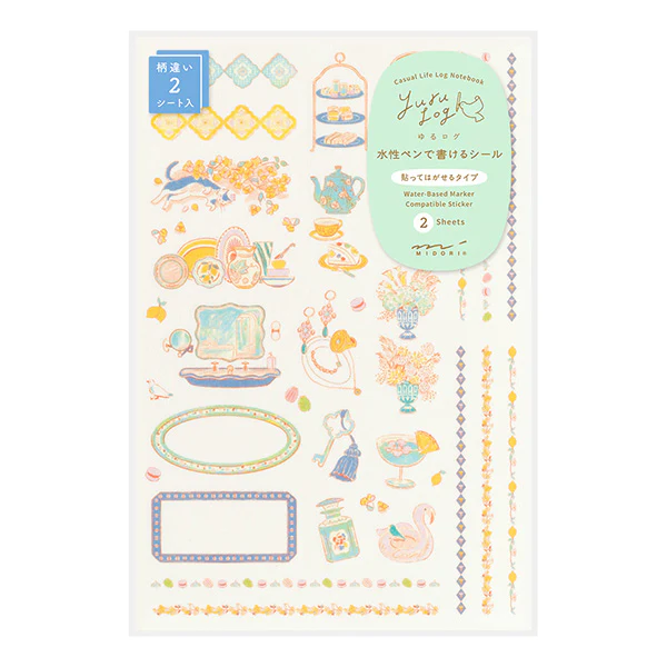 Midori Yuru Log Sticker Sheet -  Travel & Hotel - 2 Sheets