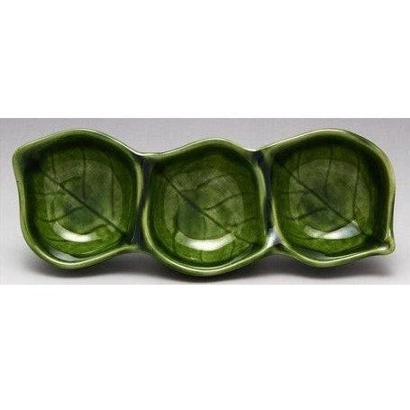 Oribe Leaf 3-Section Condiment Plate - 17.5x6.5cm - Image 2