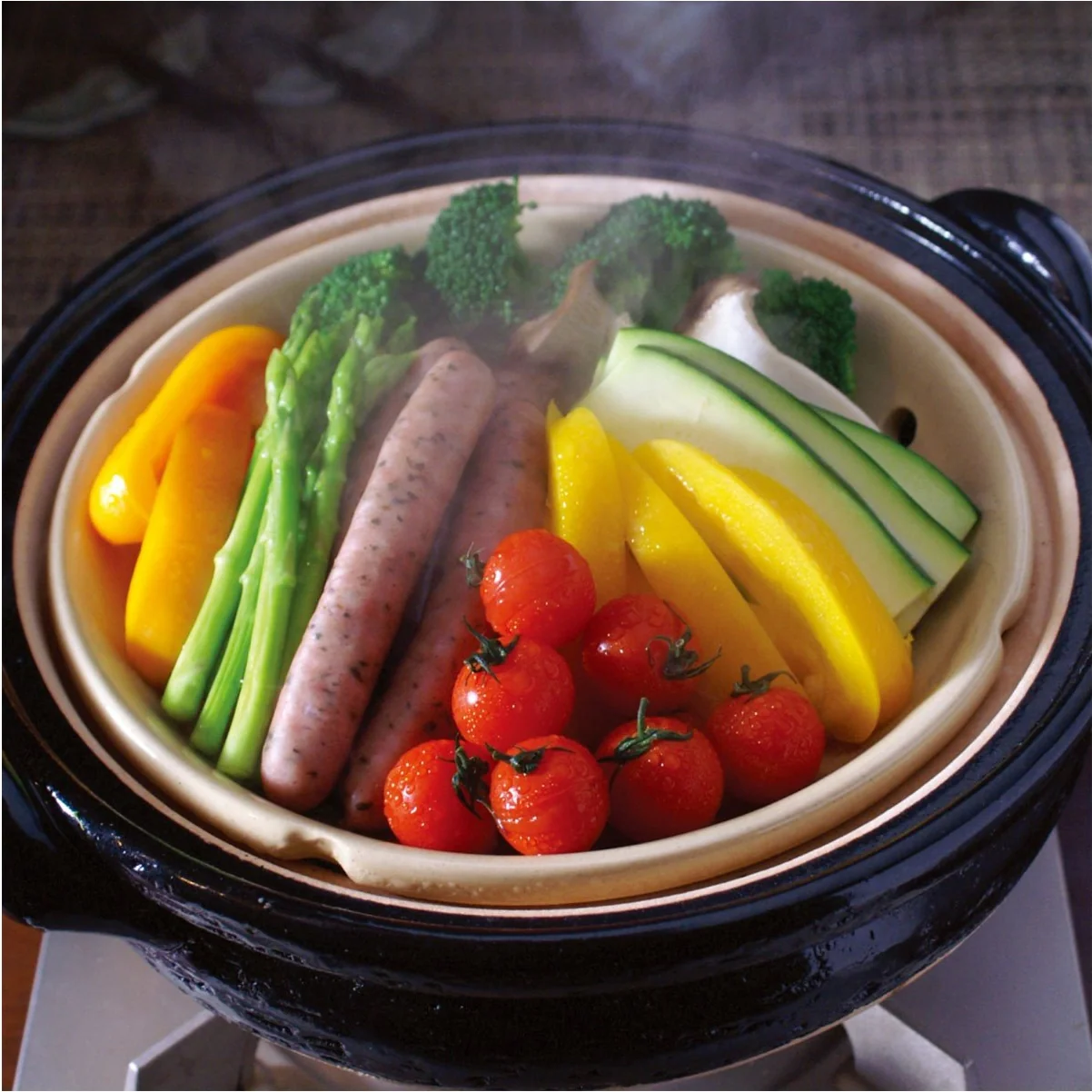 Nagatanien Mushi Nabe Clay Pot Steamer 2L - Image 5