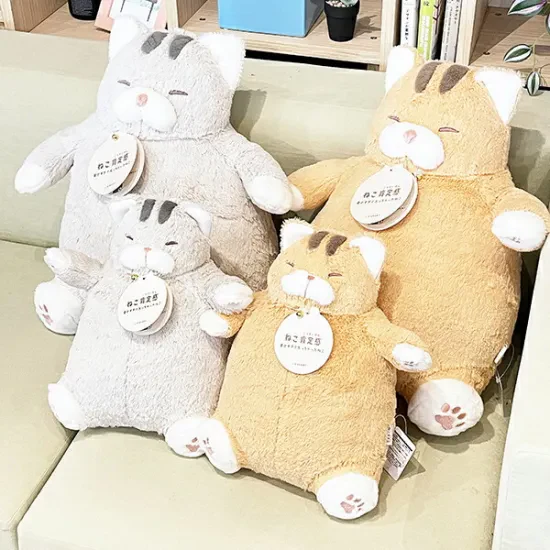 Nemunemu Hug Cat Plushie Silver Tabby Saba - Image 3