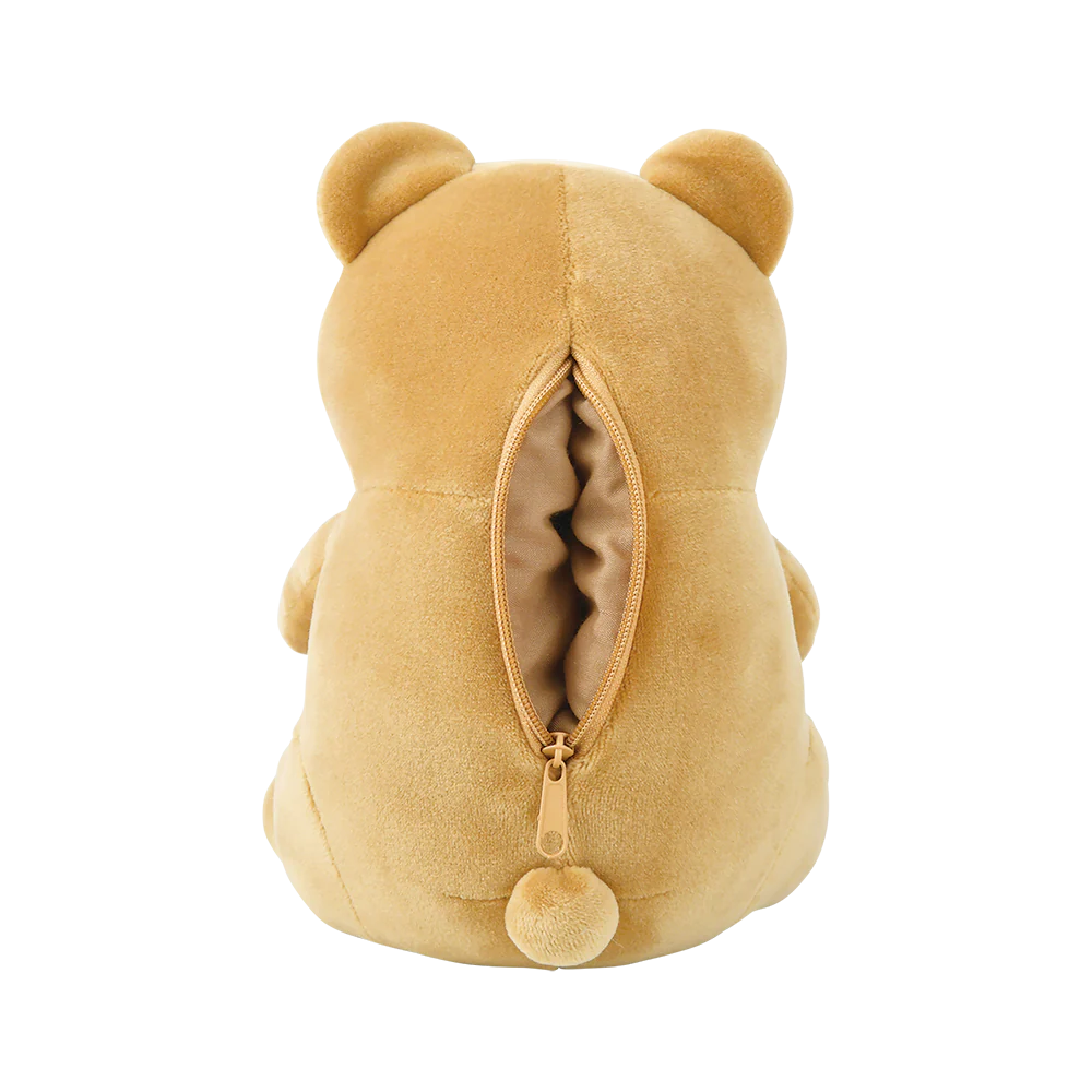 Nemunemu Seated Hug Pillow Bear Marron - Image 4