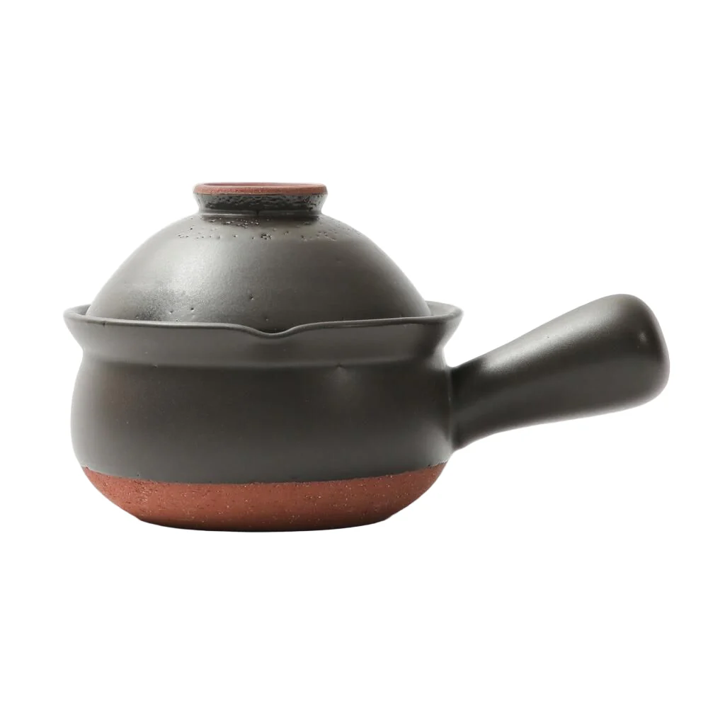 Nichijosahanki Matte Black Donabe Yukihira Pot with Rice Bowl Lid