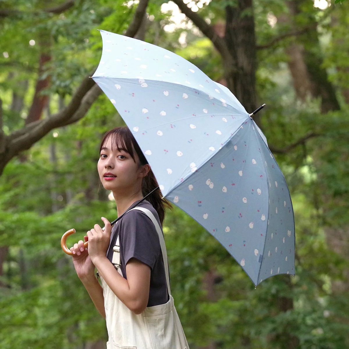 Nifty Colors Paperbirds Cherries Smart Jump Umbrella 60cm - Image 6