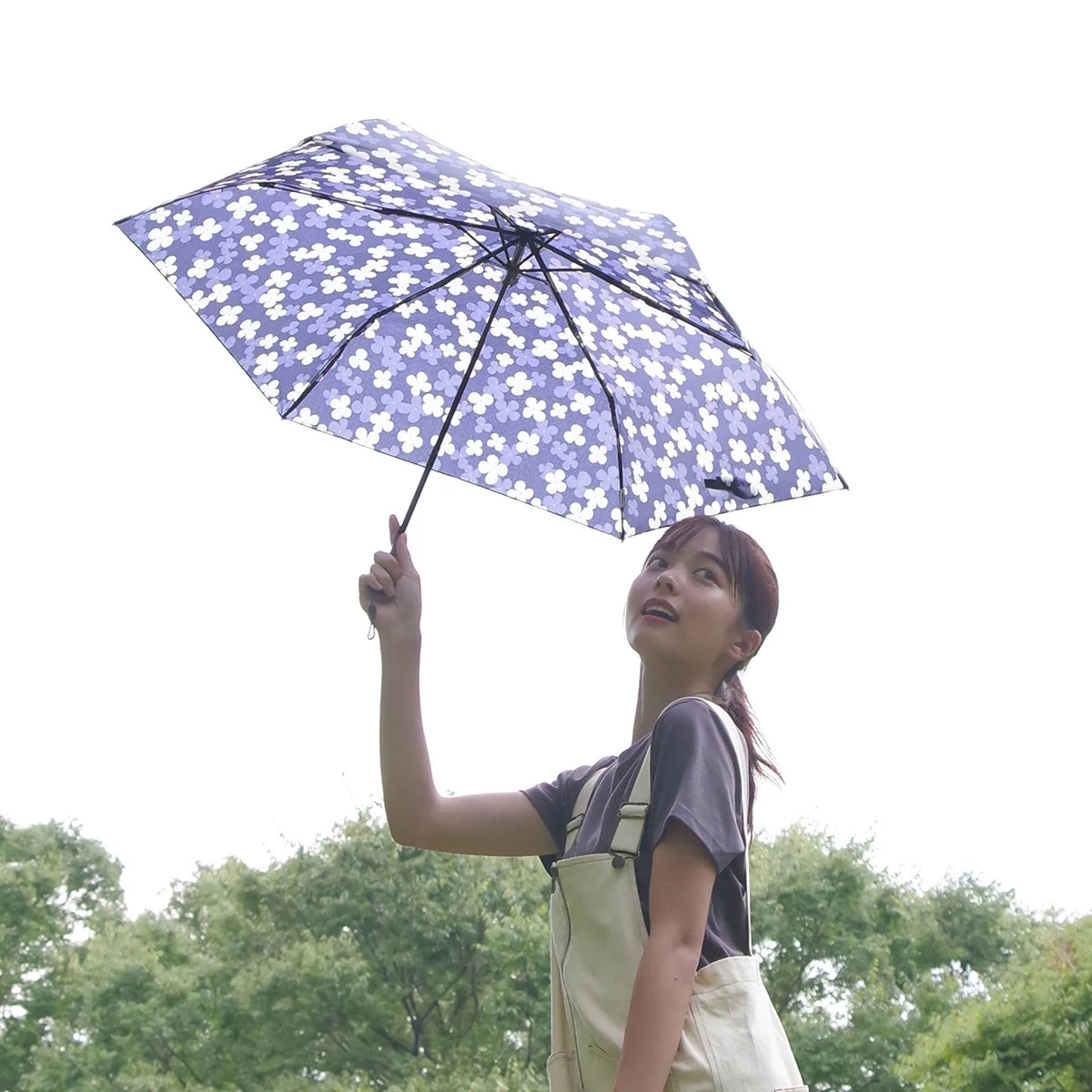 Nifty Colors Scandinavian Flowers Compact Umbrella 55cm - Image 4