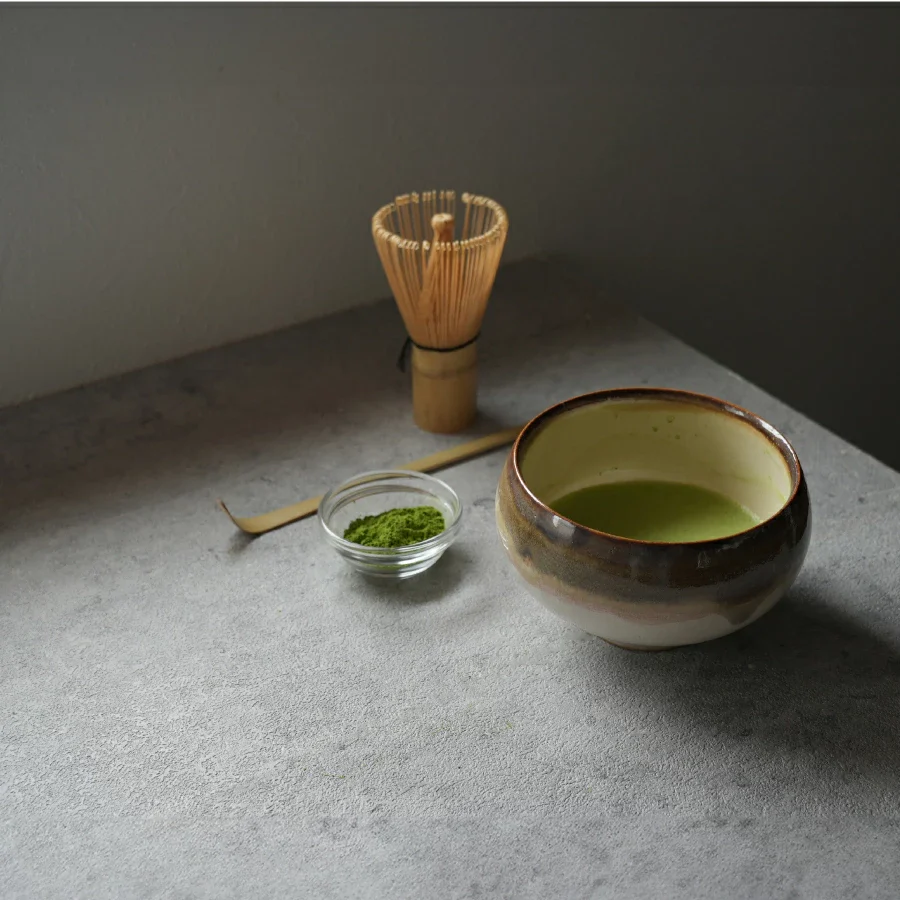 Saliu Handcrafted Amber Kohaku Matcha Bowl - Image 4
