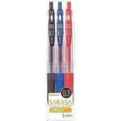Zebra Sarasa Clip Pen 0.5mm 3-colour Set