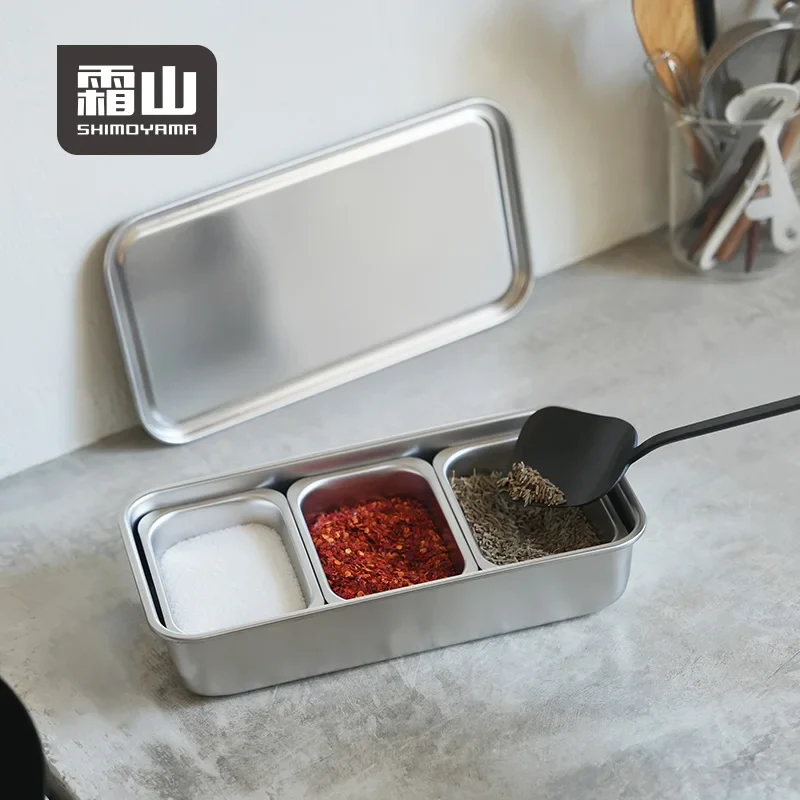 Shimoyama 304 Stainless Steel Seasoning Box - 3 Compartments - Image 4