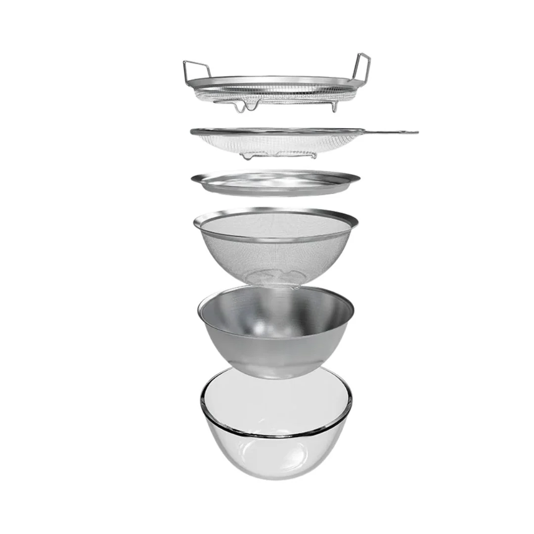 Shimoyama 304 Stainless Steel Strainer Mixing Bowl - 23cm Set of 6
