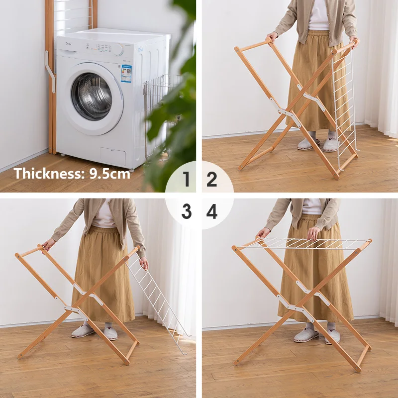 Shimoyama Beech Wood Foldable Drying Rack - Image 4