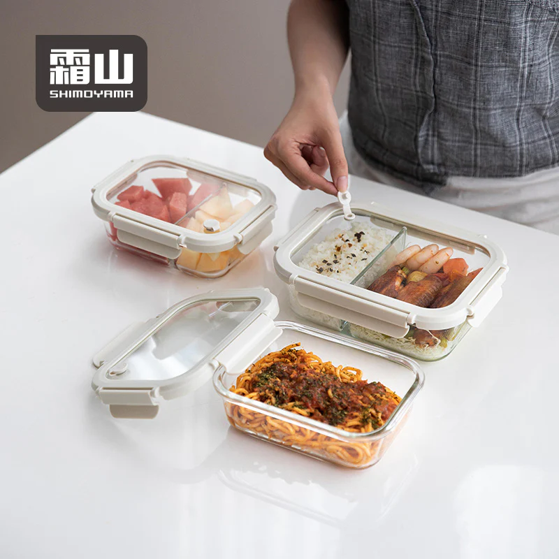 Shimoyama Borosilicate Glass Container 1040ml - 2 Partitions - Image 7