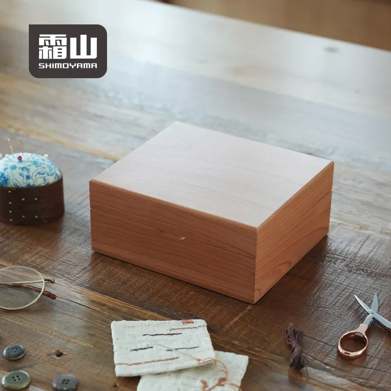 Shimoyama Cherry Wood Sewing Storage Box - 18x15x7.5cm - Image 6