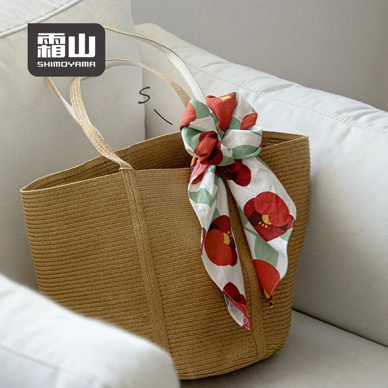 Shimoyama Cotton Tsubaki Camellia Furoshiki 90x90cm - Image 3