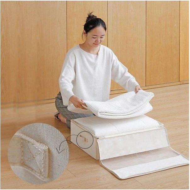 Shimoyama Foldable Linen Storage Box with Zipper 54x44x18 - Image 6