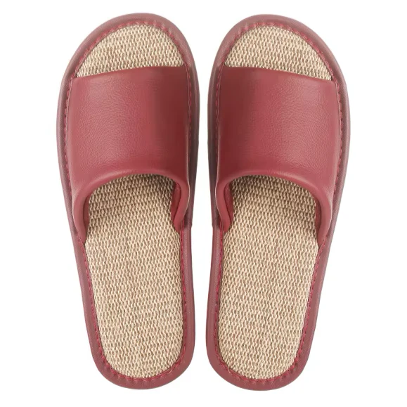 Shimoyama Leather Linen Slippers - Image 12