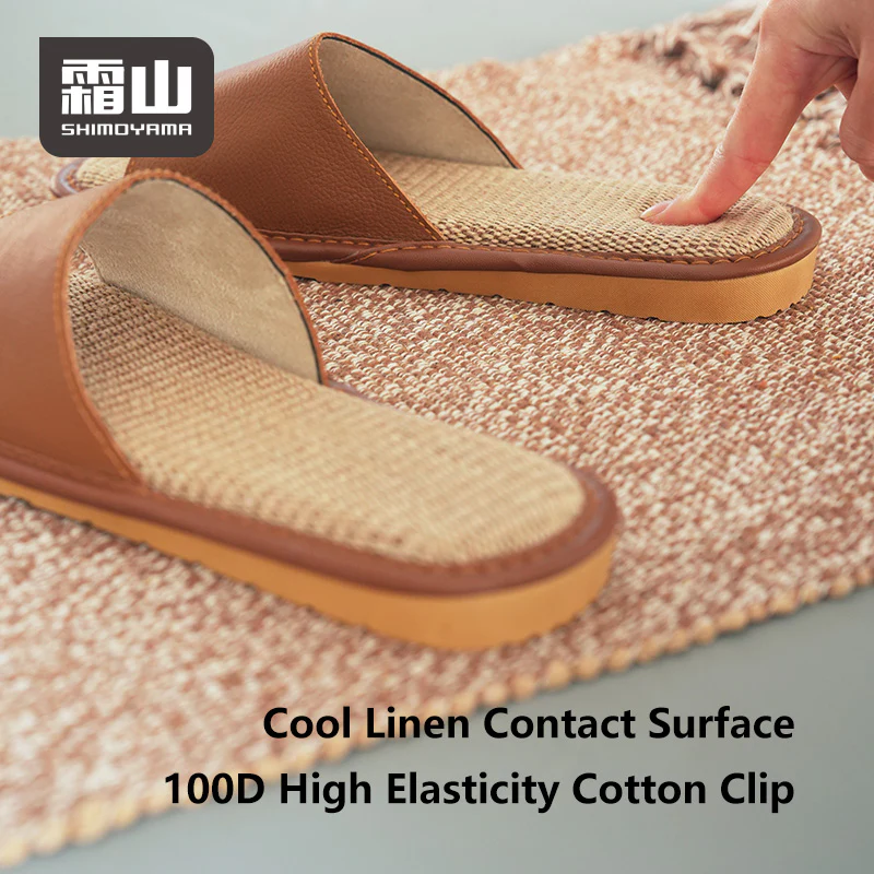 Shimoyama Leather Linen Slippers - Image 14