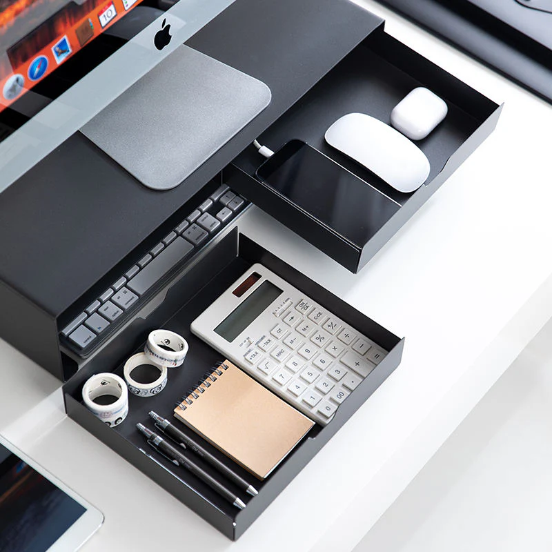 Shimoyama Monitor Stand With Drawers - 60cm - Image 8