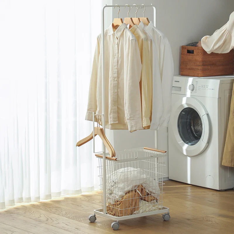 Shimoyama Movable Clothing Hanging Rack Shelf with Wheels - Image 3