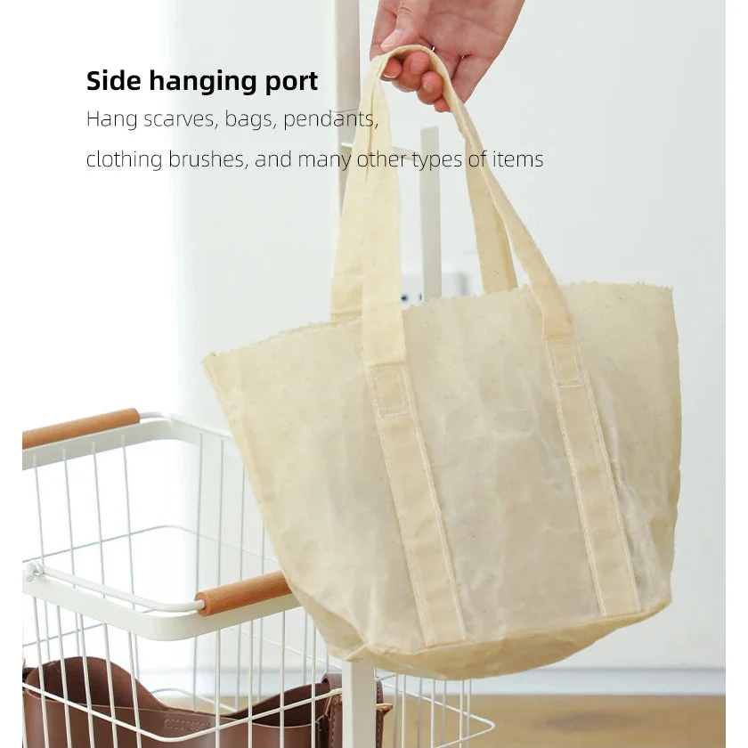 Shimoyama Movable Clothing Hanging Rack Shelf with Wheels - Image 5