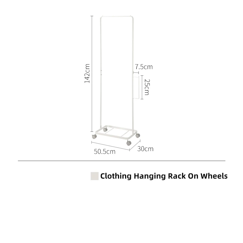 Shimoyama Movable Clothing Hanging Rack Shelf with Wheels - Image 6