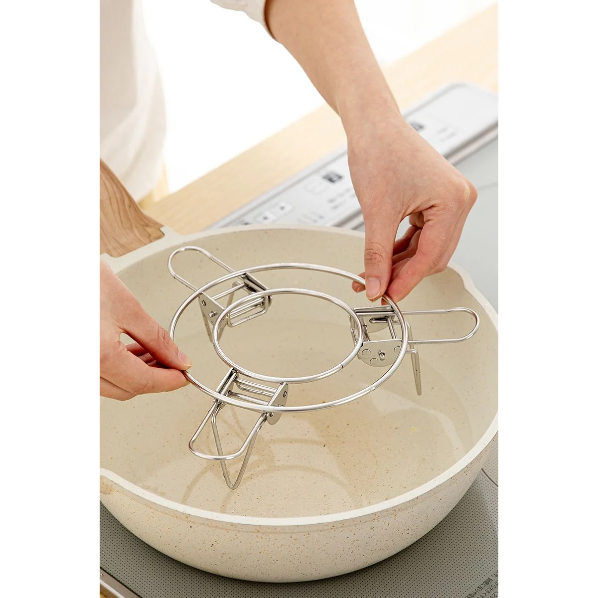 Shimoyama Foldable Stainless Steel Steaming Rack - Image 5