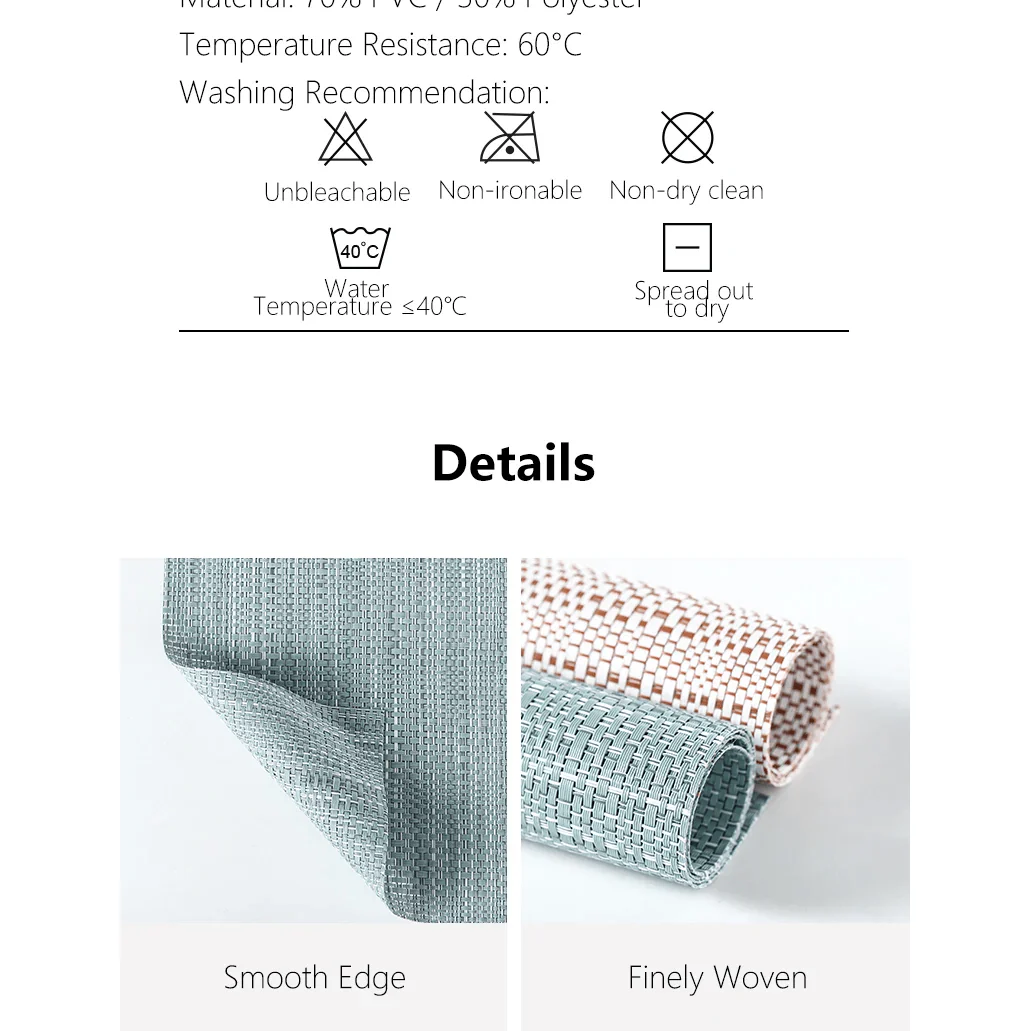 Shimoyama Non-slip Placemats 2P - Orange & White - Image 6