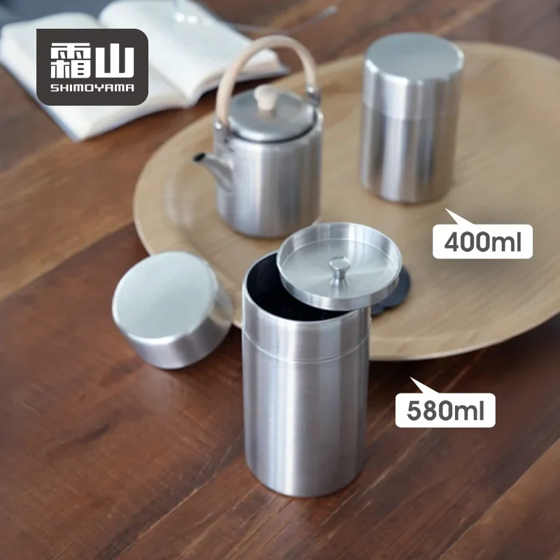 Shimoyama Stainless Steel Tea Storage Jar - 580ml - Image 2