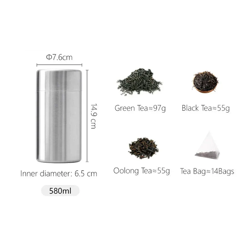 Shimoyama Stainless Steel Tea Storage Jar - 580ml - Image 7