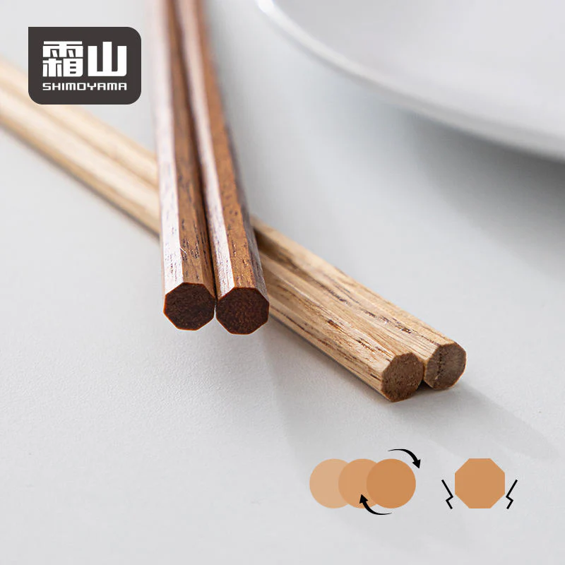 Shimoyama Octaganal Wooden Chopsticks 5P Set - Image 4