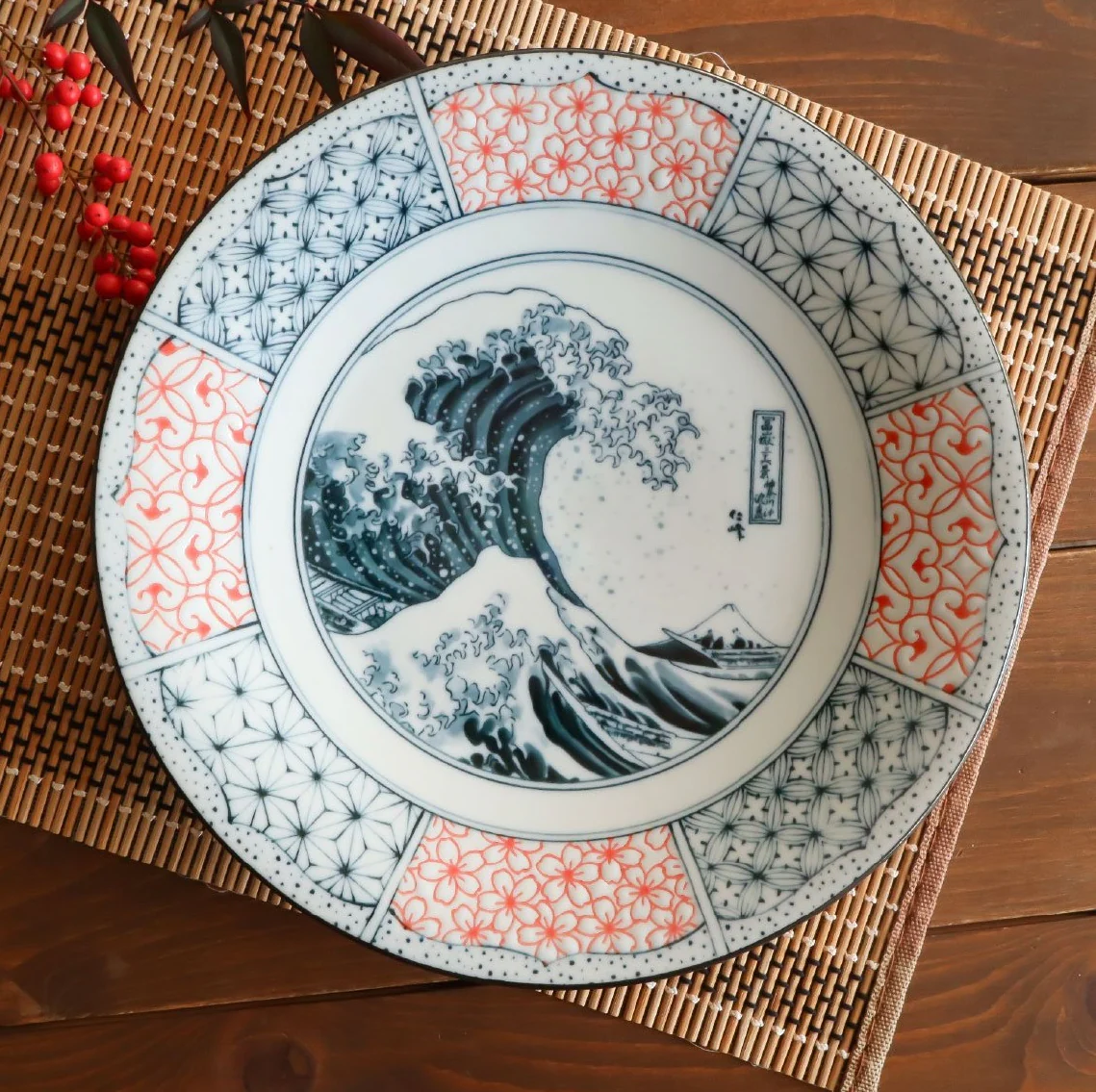 Shonzui Sometuke Namifuji Large Plate 28D