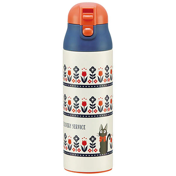 Skater Kiki's Delivery Service Modern Flower Lightweight One-Push Stainless Bottle 500ml