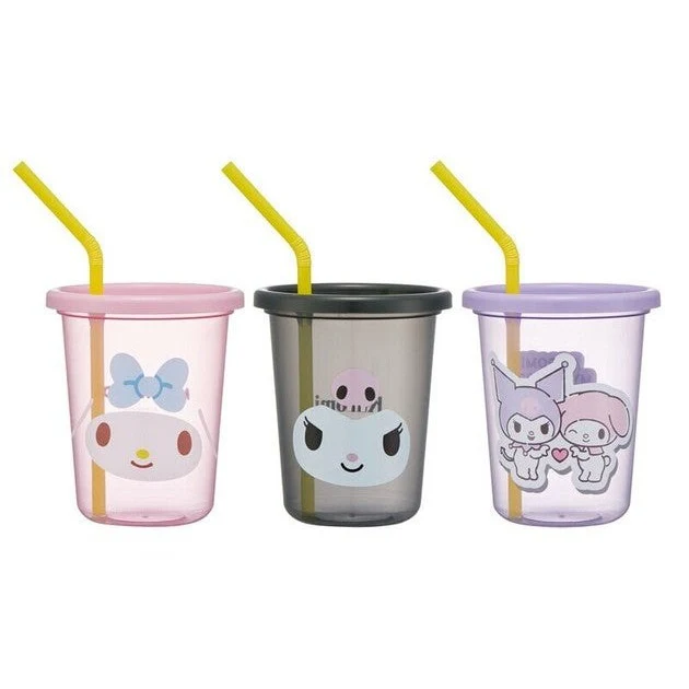 Skater My Melody & Kuromi Tumbler Set with Straws (320ml)