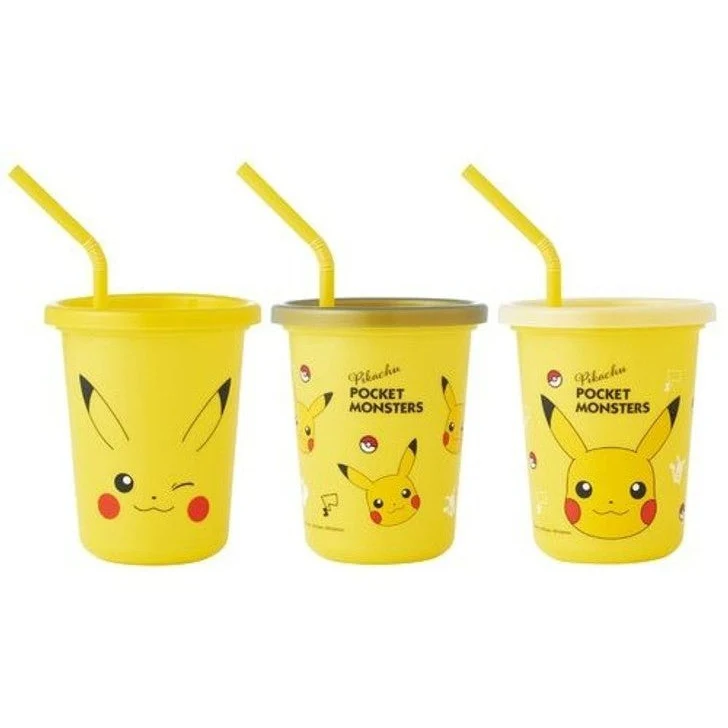 Skater Pokemon Pikachu Tumbler Set with Straws (320ml)