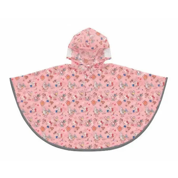 Skater Sanrio Characters Snack Time Kids Rain Poncho 80-100cm