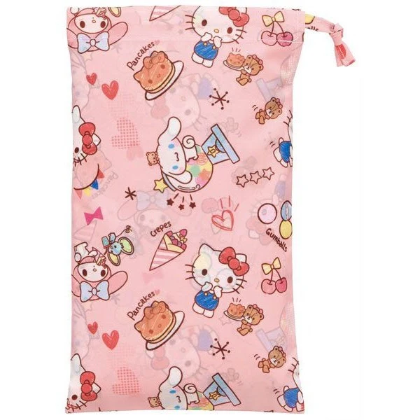 Skater Sanrio Characters Snack Time Kids Rain Poncho 80-100cm - Image 2