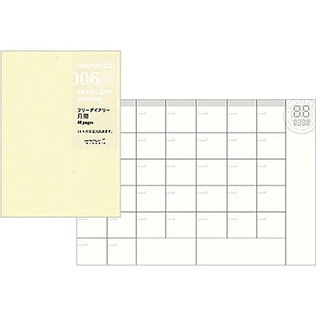 Traveler's Company Passport Notebook Refill 006 Free Diary Monthly - Image 3