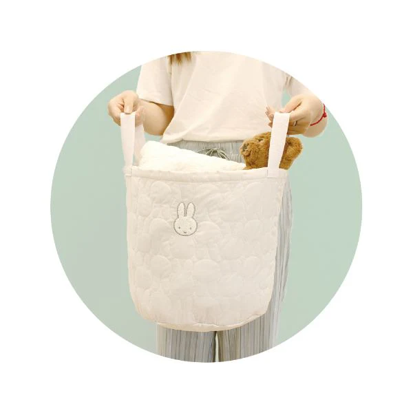 T's Factory Miffy Ivory Quilted Storage Basket - Image 6