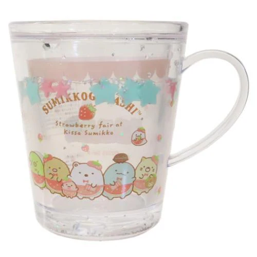 T's Factory Sanrio Sumikko Gurashi Strawberry Fair Glittery Cup 190ml