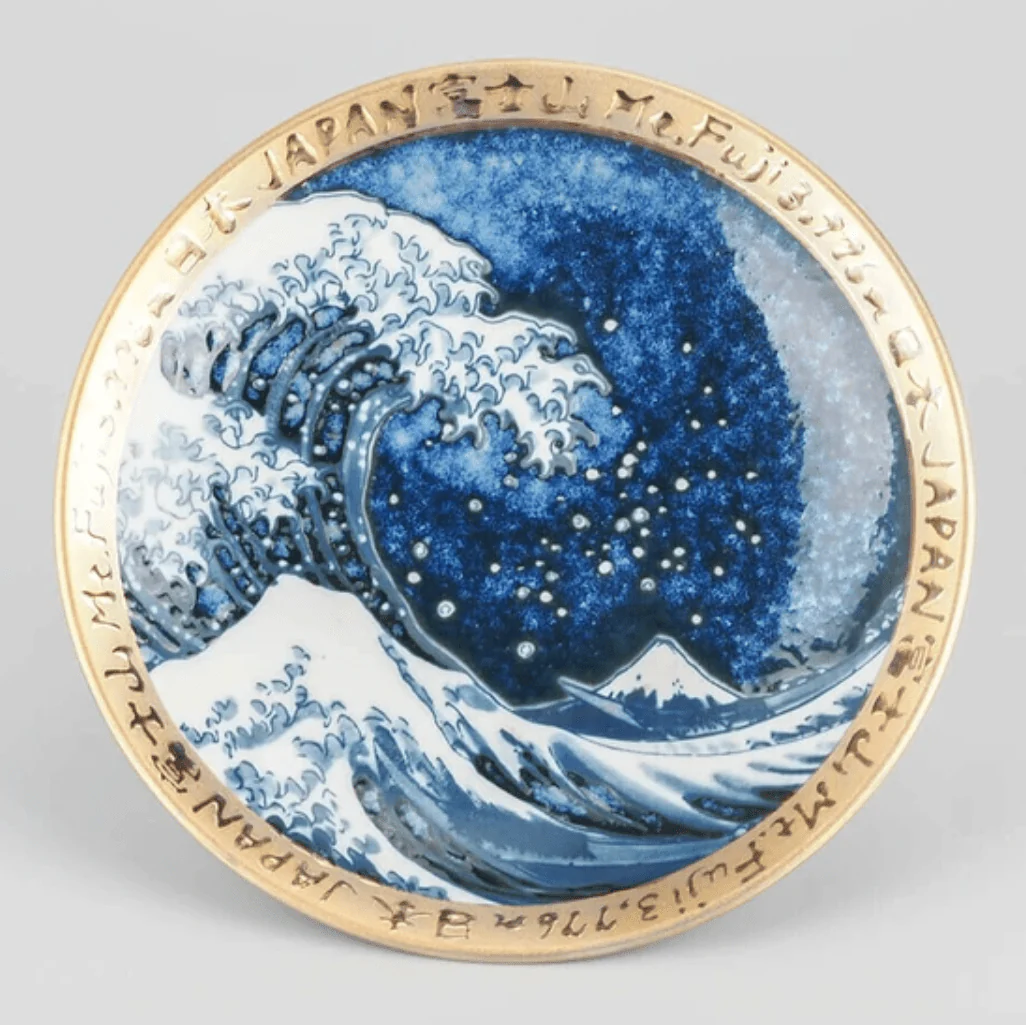 Ukiyoe Big Wave Golden Rim Plate 16.2D - Image 2