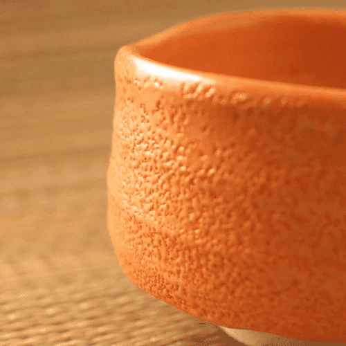 Yamaki Orange Shino Matcha Bowl - Image 5