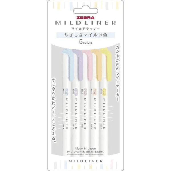 Zebra Mildliner 2020 5 colour set