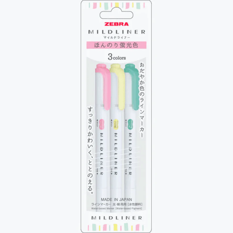Zebra Mildliner 3 Colour Set