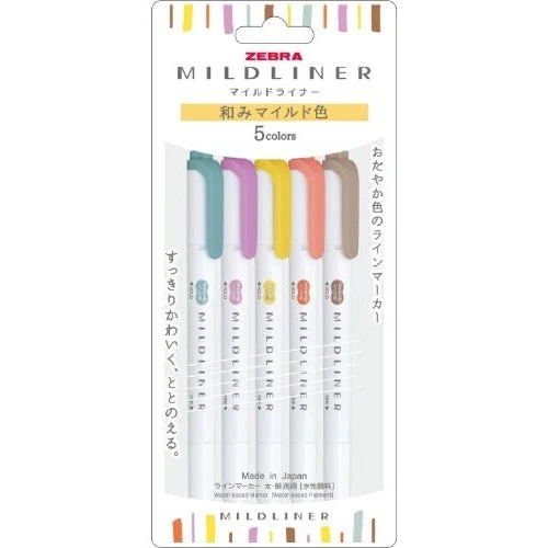 Zebra Mildliner 5 Colour Set - Image 3