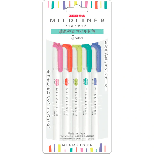 Zebra Mildliner 5 Colour Set - Image 5