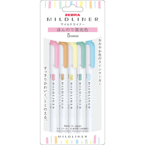 Zebra Mildliner 5 Colour Set - Image 9